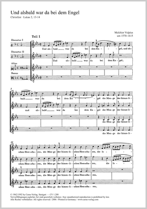 Und alsbald war da bei dem Engel Score
