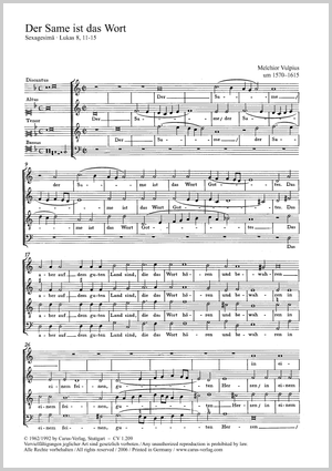 Der Same ist das Wort Gottes Score
