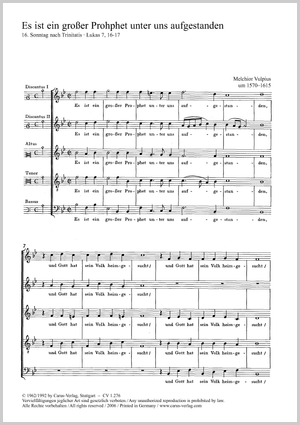 Es ist ein großer Prophet unter uns Score