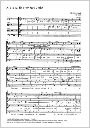 Allein zu dir, Herr Jesu Christ Partitur