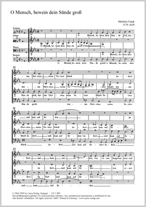 O sinner, thy great sin bemoan Score