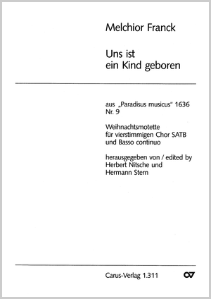 Uns ist ein Kind geboren Weihnachtsmotette Chorpartitur