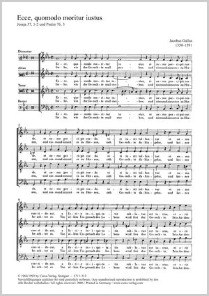 Ecce, quomodo moritur iustus Score