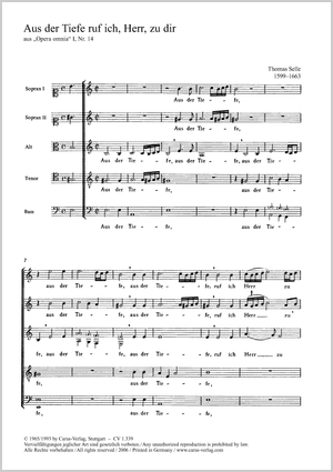 Aus der Tiefe ruf ich, Herr, zu dir aus: Opera omnia I, Nr. 14 Partitur