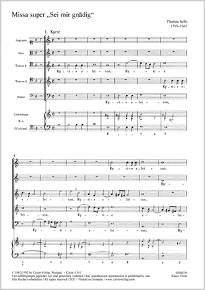 Missa super »Sei mir gnädig« Kyrie und Gloria Score