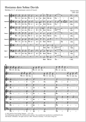 Hosianna dem Sohne Davids Partitur