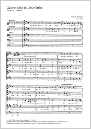 Michael Praetorius / Martin Luther: Gelobet seist du, Jesu Christ - Noten | Carus-Verlag