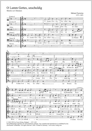 O Lamm Gottes, unschuldig Partitur