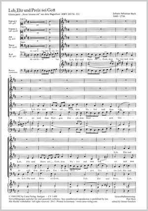 Lob, Ehr und Preis sei Gott aus: Magnificat Partitur