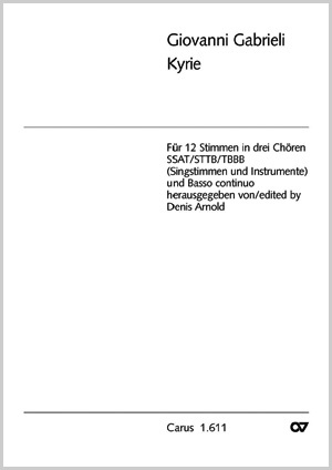 Giovanni Gabrieli: Kyrie - Noten | Carus-Verlag