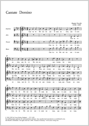 Horatio Vecchi: Cantate Domino - Noten | Carus-Verlag