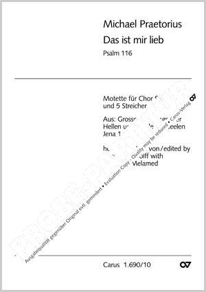 Psalm 116 Das ist mir lieb Partitur