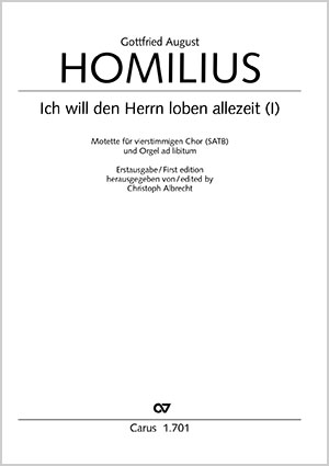 Ich will den Herrn loben allezeit (1) Partition, Première édition, allemand/anglais, si bémol majeur, In dieser Ausgabe / in this edition: mit B.c.