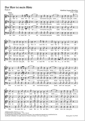 The Lord is my shepherd Score, German only