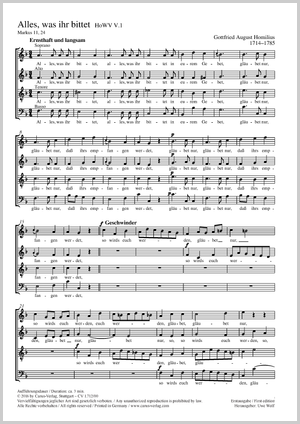 Alles, was ihr bittet Score, First edition