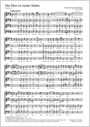 Der Herr ist meine Stärke Score, First edition