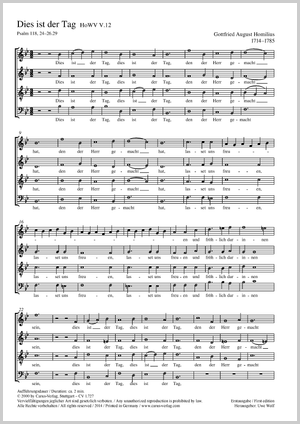 Dies ist der Tag Score, First edition