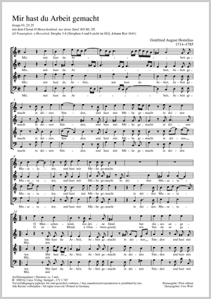 Mir hast du Arbeit gemacht & Mein Jesus stirbt Score