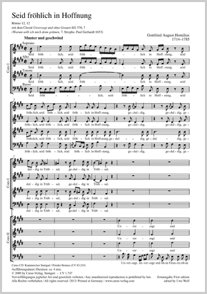 Thumbnail: Gottfried August Homilius: Seid fröhlich in Hoffnung