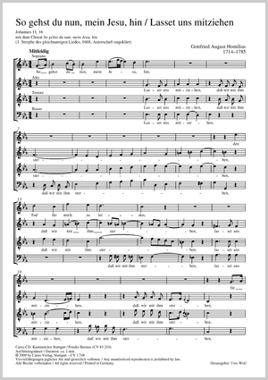 So gehst du nun, mein Jesu, hin Score