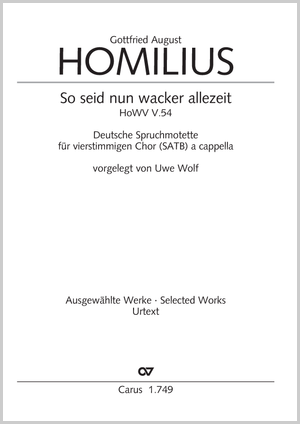 Gottfried August Homilius: So seid nun wacker allezeit - Noten | Carus-Verlag