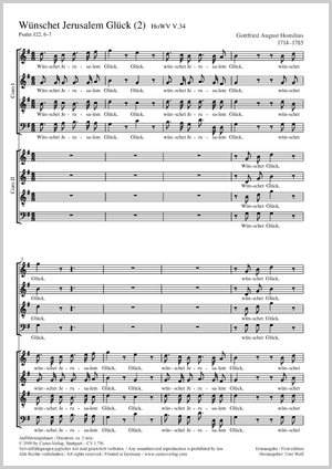 Wünschet Jerusalem Glück (2) Score, First edition