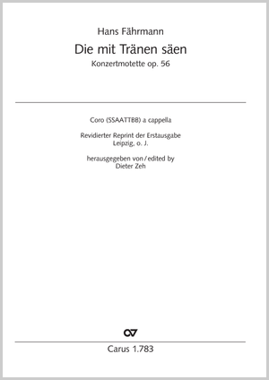 Die mit Tränen säen. Konzertmotette Partitur, Vorwort auf Dt.