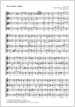 Ave verum corpus aus Gradualia Partition, édition séparée avec recueil de musique chorale