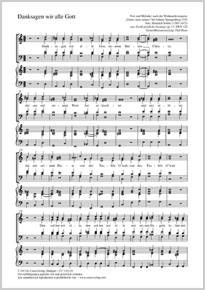 Danksagen wir alle Gott aus: Zwölf geistliche Gesänge op. 13, SWV 425 Score, separate edition from a choral collection