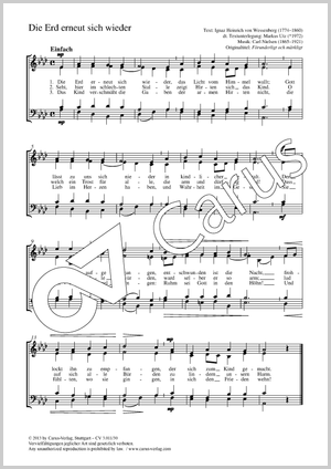 Die Erd erneut sich wieder Score, separate edition from a choral collection