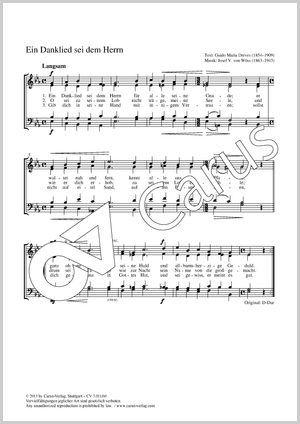 Ein Danklied sei dem Herrn Partitur, Einzelausgabe aus Chorbuch