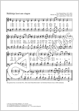 Halleluja lasst uns singen Partition, édition séparée avec recueil de musique chorale
