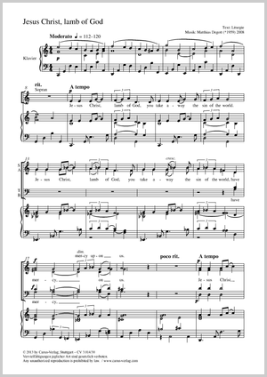 Matthias Degott: Jesus Christ, lamb of God - Sheet music | Carus-Verlag