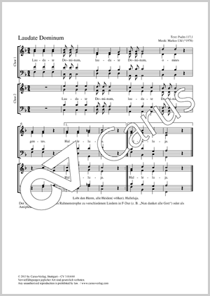 Markus Uhl: Laudate Dominum - Noten | Carus-Verlag