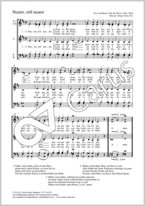 Nearer, still nearer (Näher, noch näher) Partitur, Einzelausgabe aus Chorbuch
