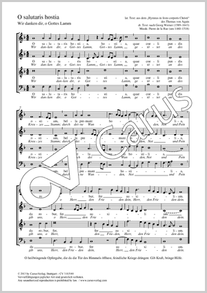 O salutaris hostia (Wir danken dir, o Gottes Lamm) Partitur, Einzelausgabe aus Chorbuch