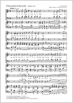 O be joyful in the Lord Jubilate in B Partition, édition séparée avec recueil de musique chorale