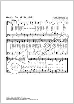 O ew'ger Gott, wir bitten dich Partitur, Einzelausgabe aus Chorbuch