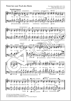 Tretet her zum Tisch des Herrn aus: Vier Kirchengesänge Partitur, Einzelausgabe aus Chorbuch