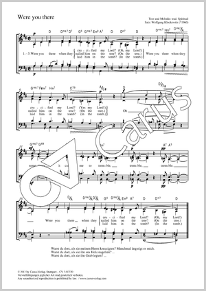 Were you there (Warst du dort) Partitur, Einzelausgabe aus Chorbuch