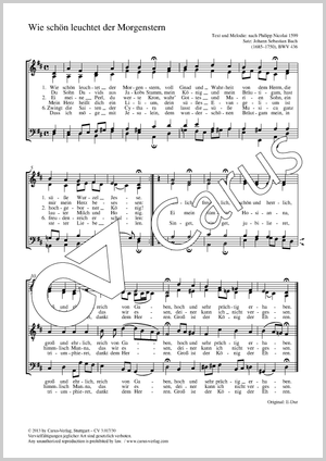Wie schön leuchtet der Morgenstern Score, separate edition from a choral collection