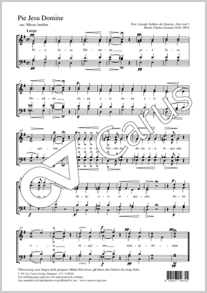 Pie Jesu Domine aus: Messe funèbre Partitur, Einzelausgabe aus Chorbuch