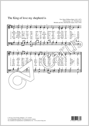 The King of love my sheperd ist Score, separate edition from a choral collection