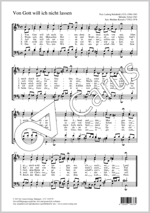 Von Gott will ich nicht lassen Partition, édition séparée avec recueil de musique chorale