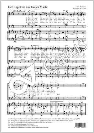 Thumbnail: Max Reger / Diethard Hellmann (arr.): Der Engel hat aus Gottes Macht