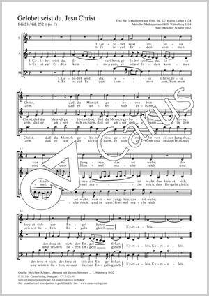 Melchior Schärer: Gelobet seist du, Jesu Christ - Noten | Carus-Verlag