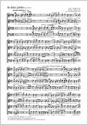 In dulci jubilo Partition, édition séparée avec recueil de musique chorale