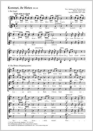 Carl Riedel Kommet Ihr Hirten Noten Chormusik Kaufen