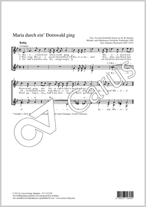 Thumbnail: Johannes Weyrauch: Maria durch ein’ Dornwald