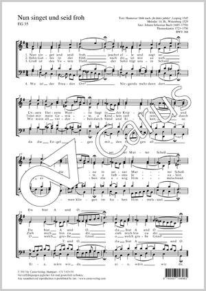 Johann Sebastian Bach: Nun singet und seid froh - Noten | Carus-Verlag